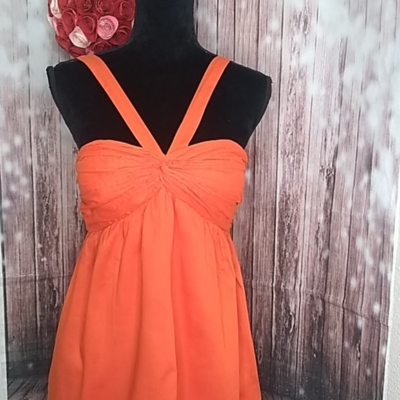 Gianni Bini Dresses & Skirts - Gianni Bini Orange Runched Bust Strappy Dress